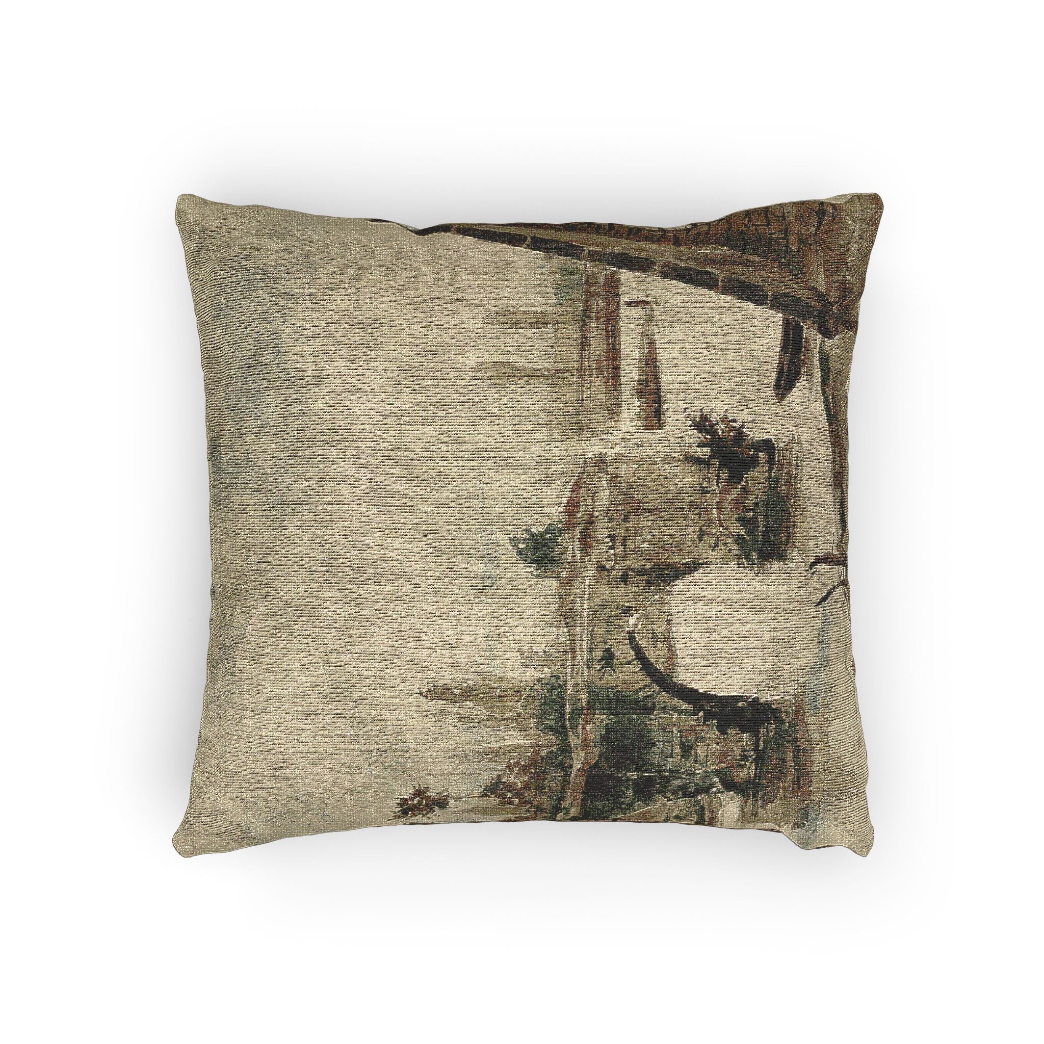 Eugène Delacroix - The Old Bridge at Mantes | Woven Pillow