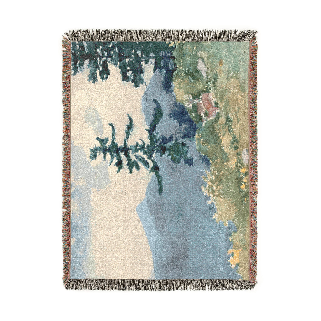 Winslow Homer - North Woods Club, Adirondacks (The Interrupted Tete-a-Tete) | Woven Tapestry Blanket