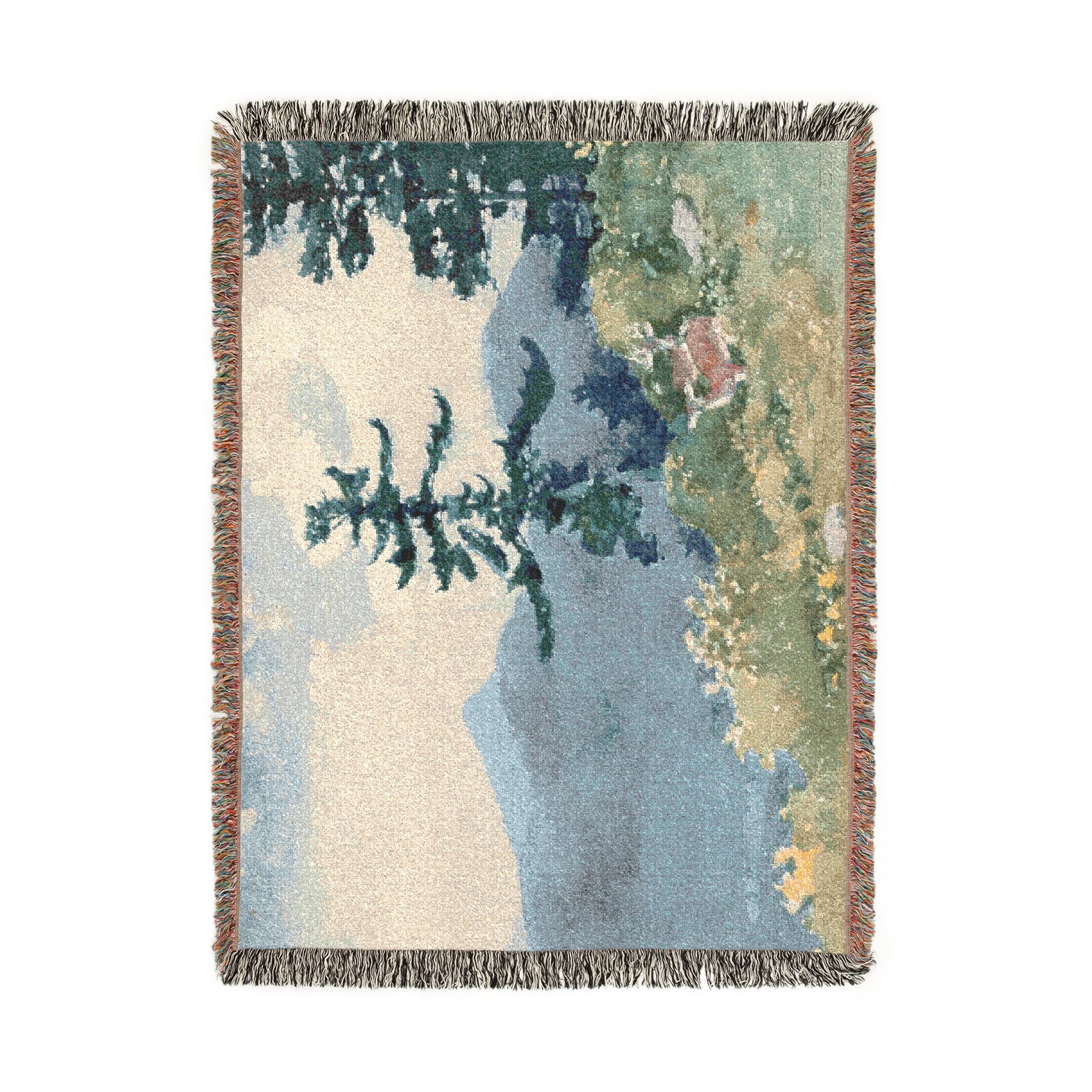 Winslow Homer - North Woods Club, Adirondacks (The Interrupted Tete-a-Tete) | Woven Tapestry Blanket