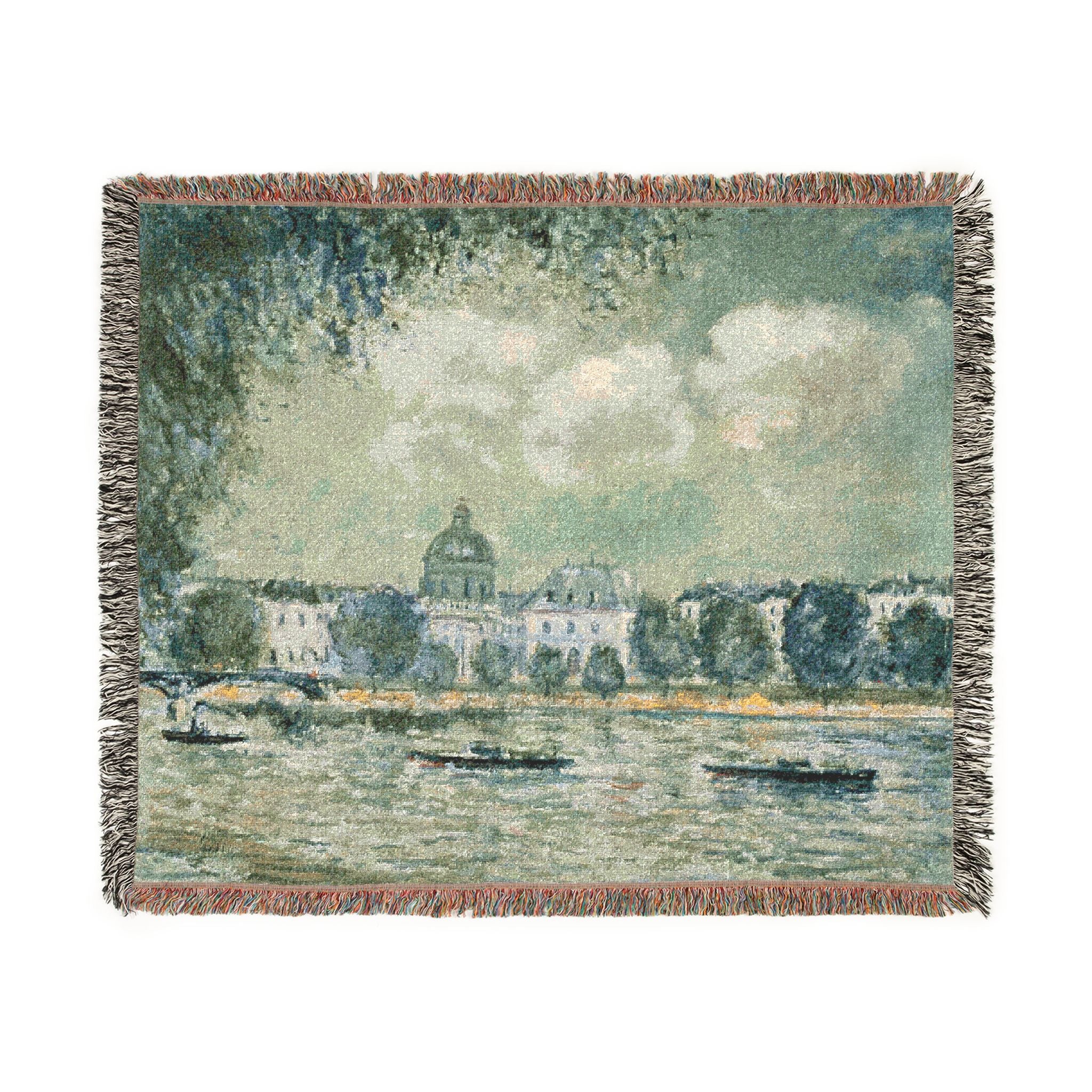 The Institut de France and the Pont des Arts Alfred Sisley Tapestry Blanket