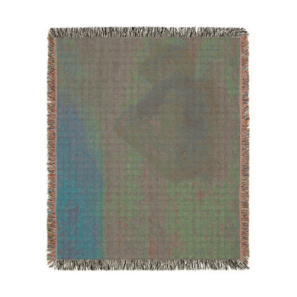 Claude Monet - Stacks of Wheat (Sunset, Snow Effect) | Woven Tapestry Blanket