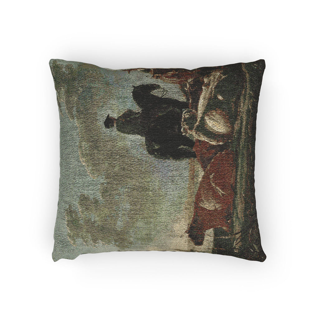 Aelbert Cuyp - Peasants with Four Cows by the River Merwede - WGA5825 | Woven Pillow