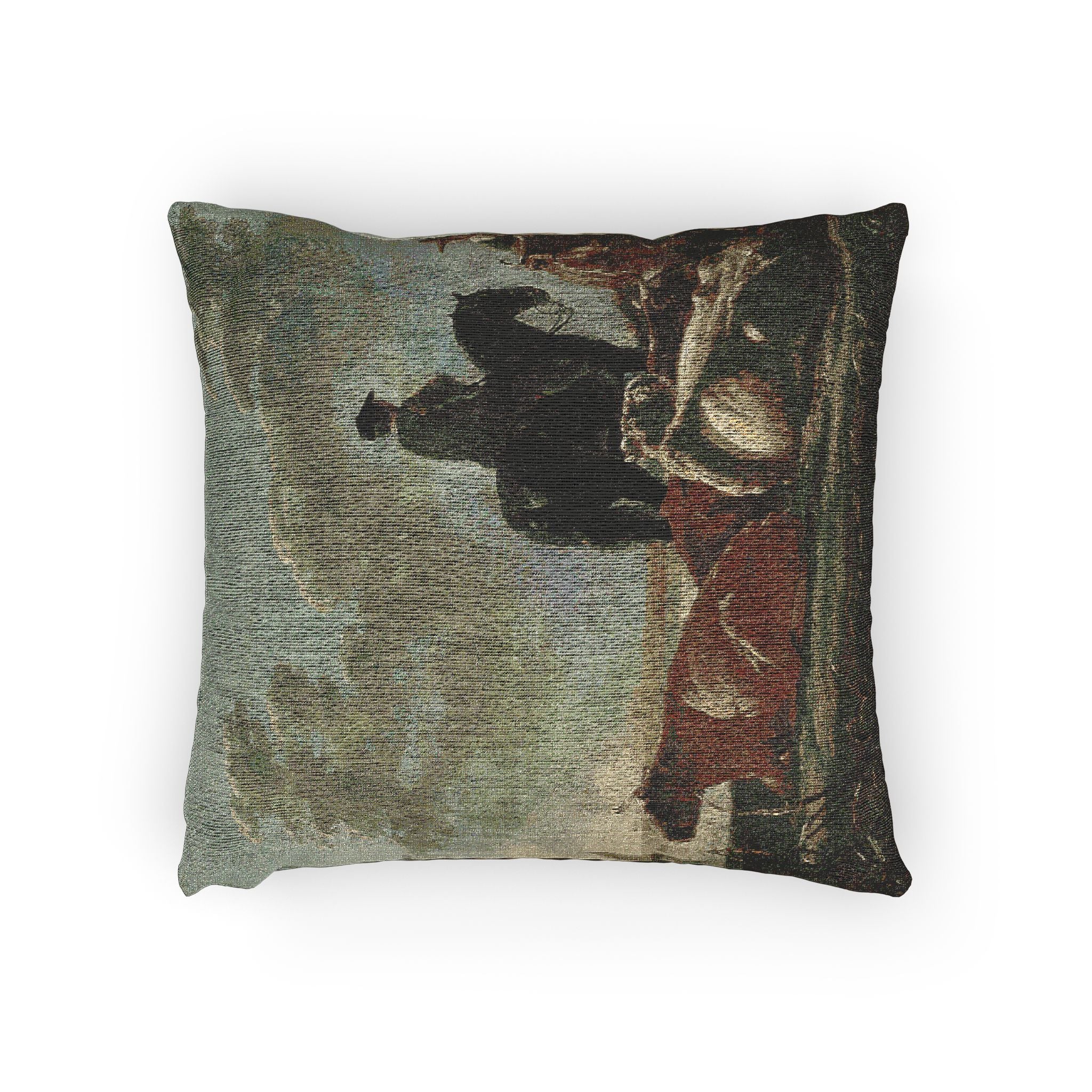 Aelbert Cuyp - Peasants with Four Cows by the River Merwede - WGA5825 | Woven Pillow