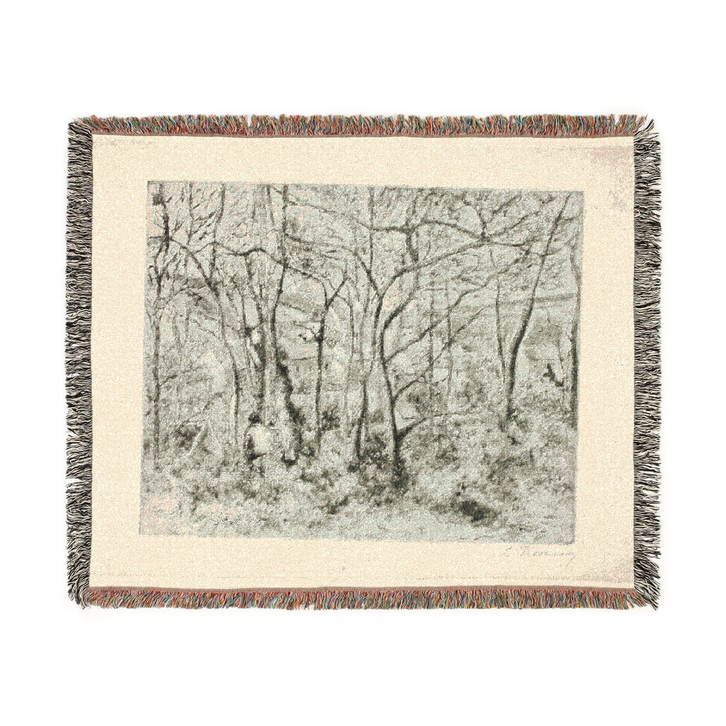 Camille Pissarro - Woodlands at the Hermitage | Woven Tapestry Blanket