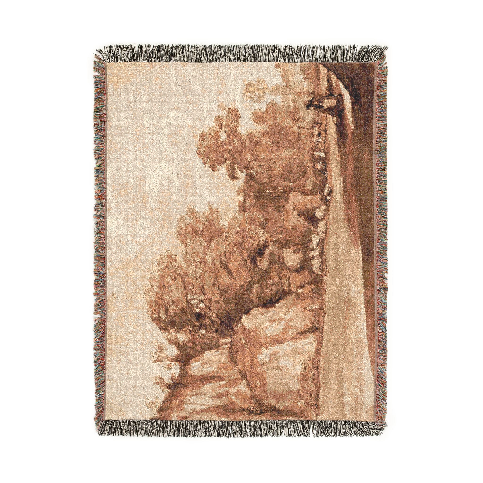 Claude Lorrain - A Rocky Hillside | Woven Tapestry Blanket