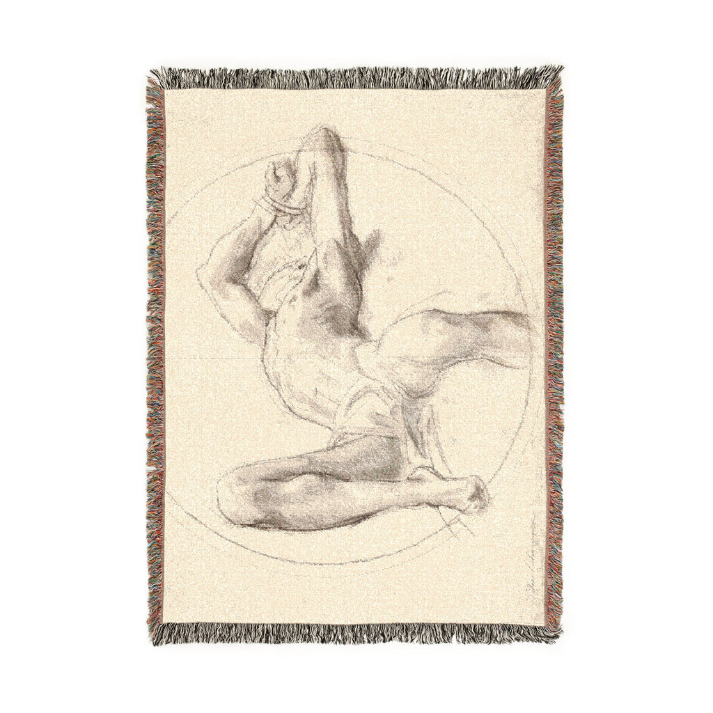 John Singer Sargent - Bound Man (recto); Sketch of Bound Man (verso) | Woven Tapestry Blanket