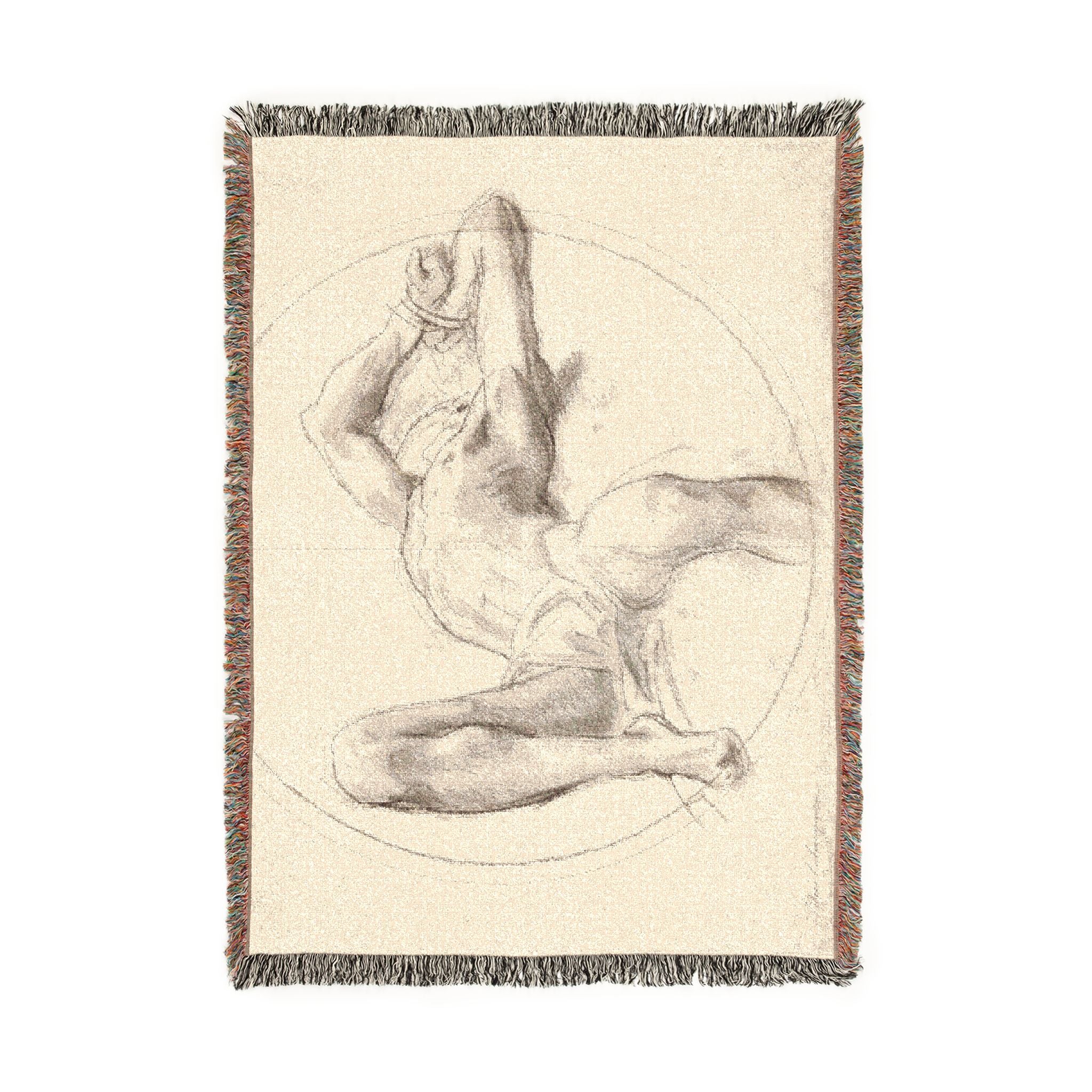 John Singer Sargent - Bound Man (recto); Sketch of Bound Man (verso) | Woven Tapestry Blanket