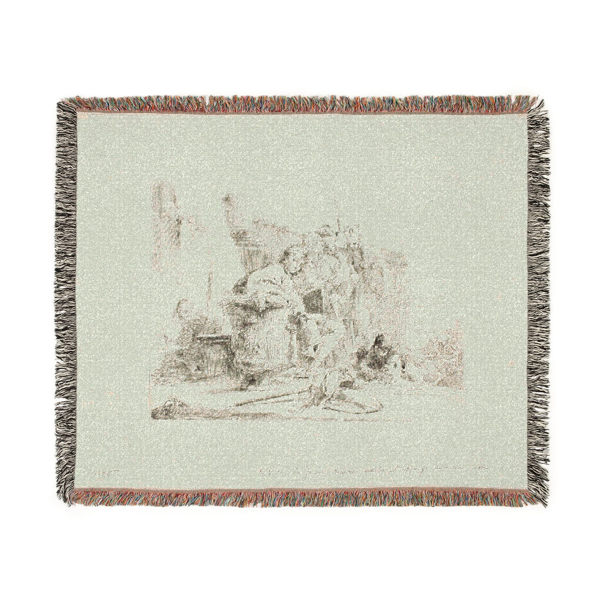 Giovanni Battista Tiepolo - Seated Youth Leaning Against an Urn, from Capricci | Woven Tapestry Blanket