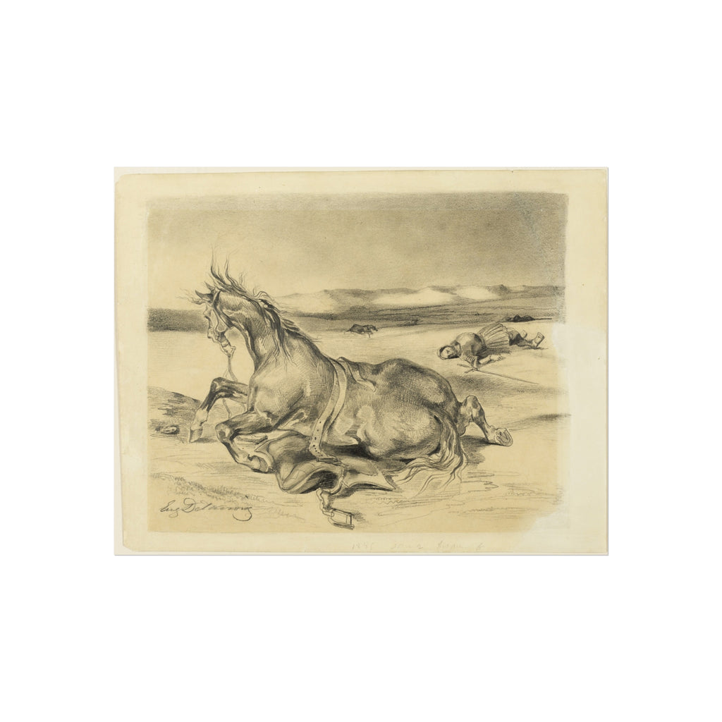 Eugène Delacroix - Fallen Horse and Dead Knight | Fine Art Poster