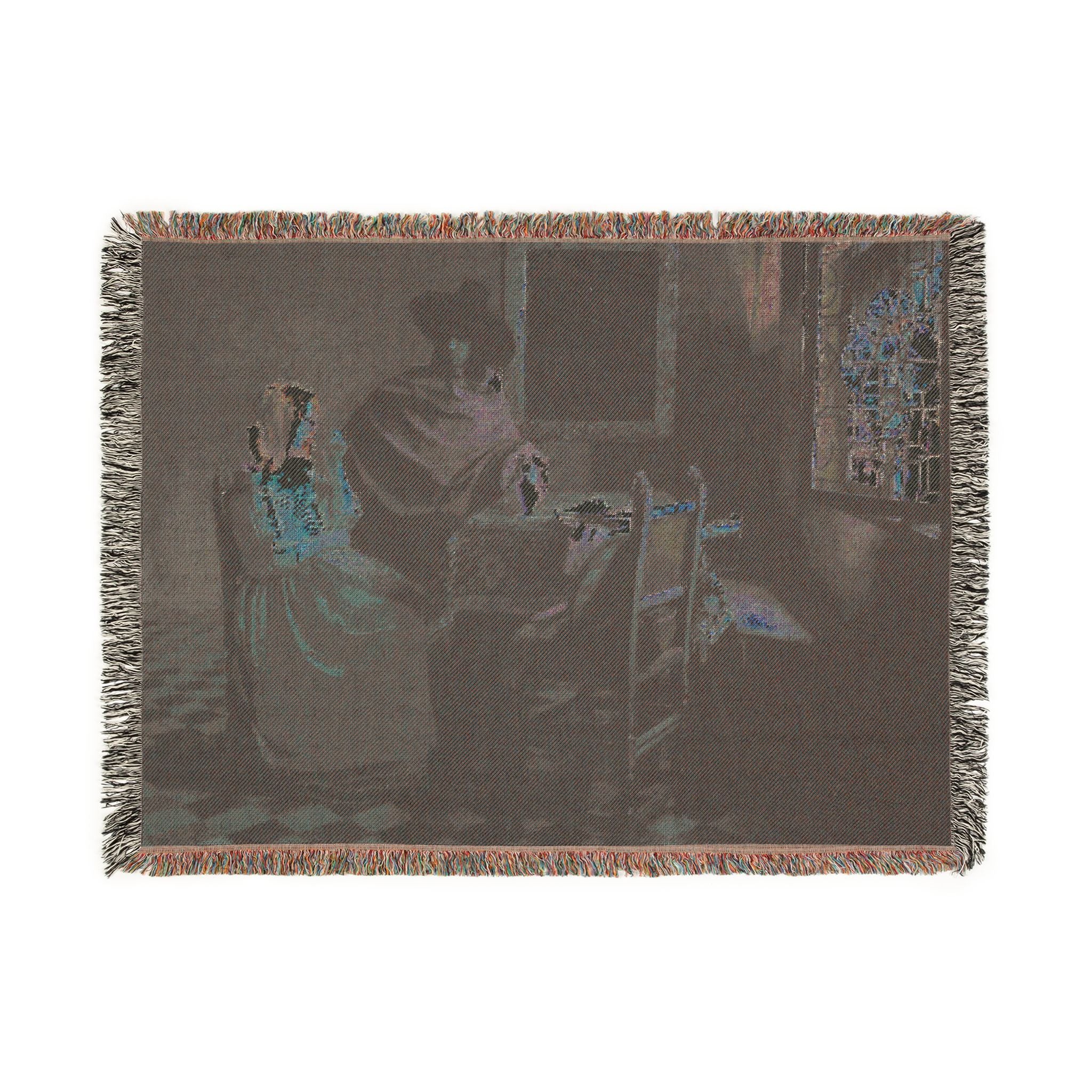 Jan Vermeer van Delft - The Glass of Wine - Google Art Project | Woven Tapestry Blanket