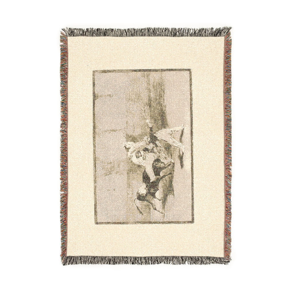 Francisco José de Goya y Lucientes - A Moor Caught by the Bull in the Ring, plate 8 from The Art of Bullfighting | Woven Tapestry Blanket