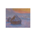 Claude Monet - Stacks of Wheat (Sunset, Snow Effect) | Fine Art Poster