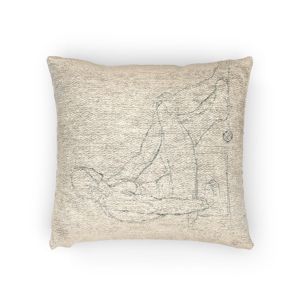 Style of Jacques Louis David - Seated Male Nude | Woven Pillow