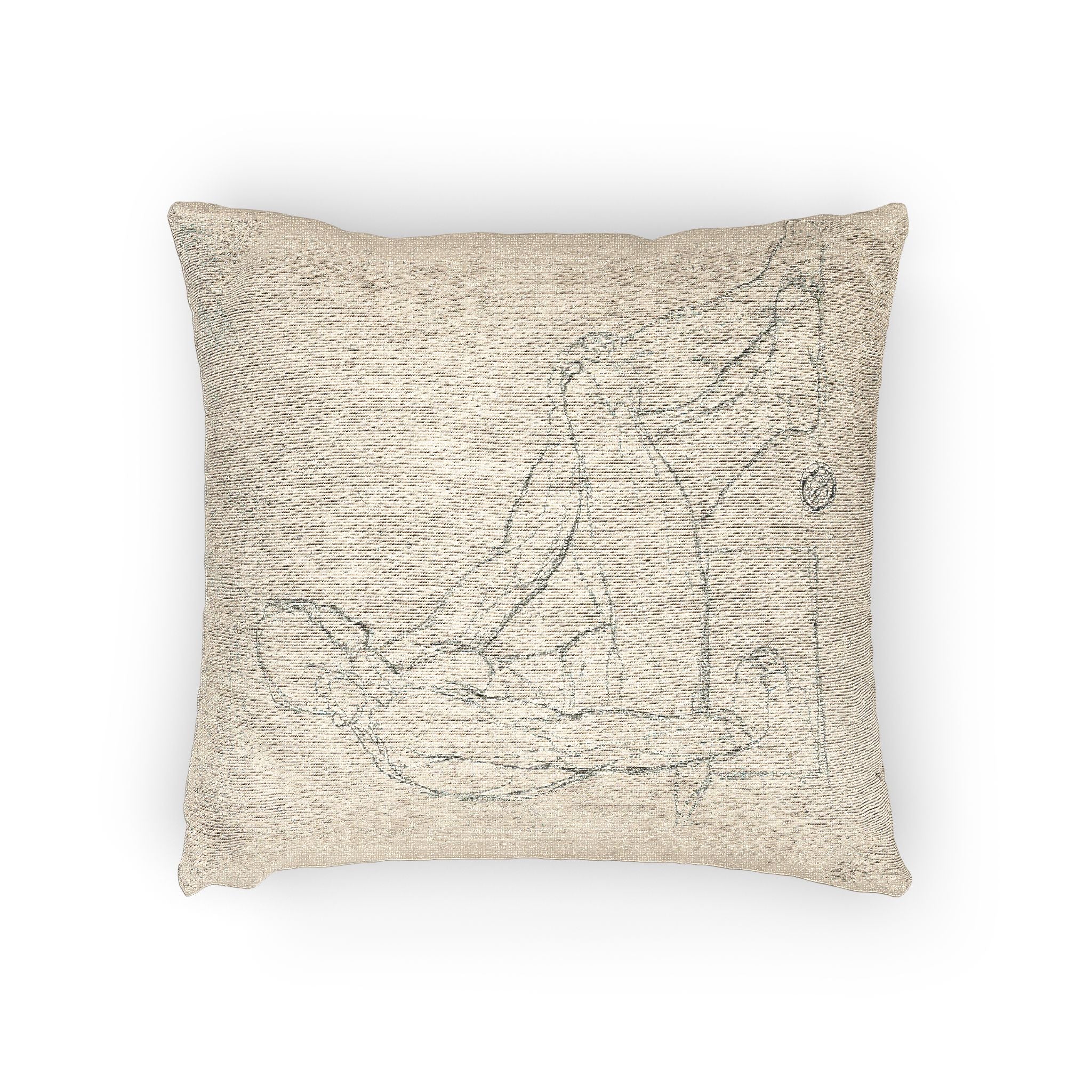 Style of Jacques Louis David - Seated Male Nude | Woven Pillow