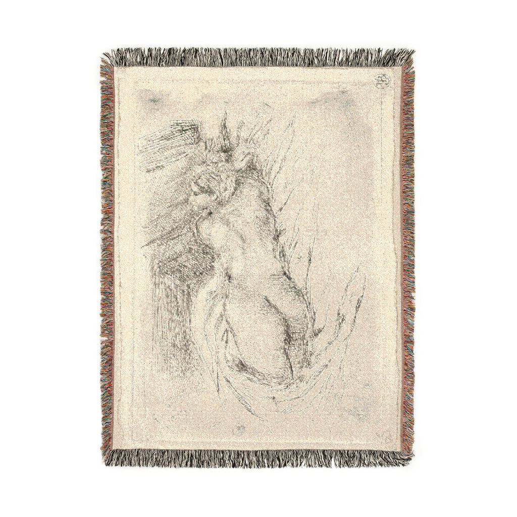 Eugène Delacroix - Study of a Woman Seen from the Back | Woven Tapestry Blanket