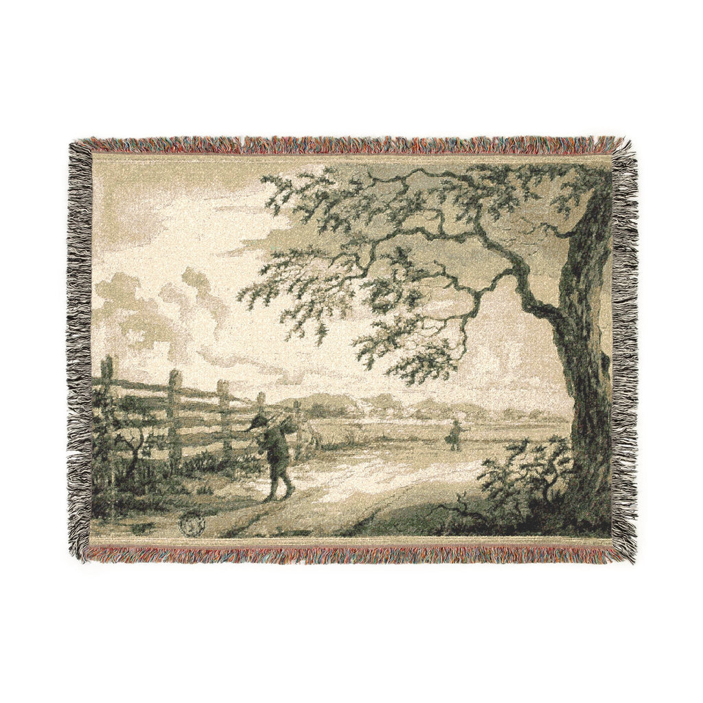 Style of Jacob van Ruisdael - Figures with Baskets on Road | Woven Tapestry Blanket