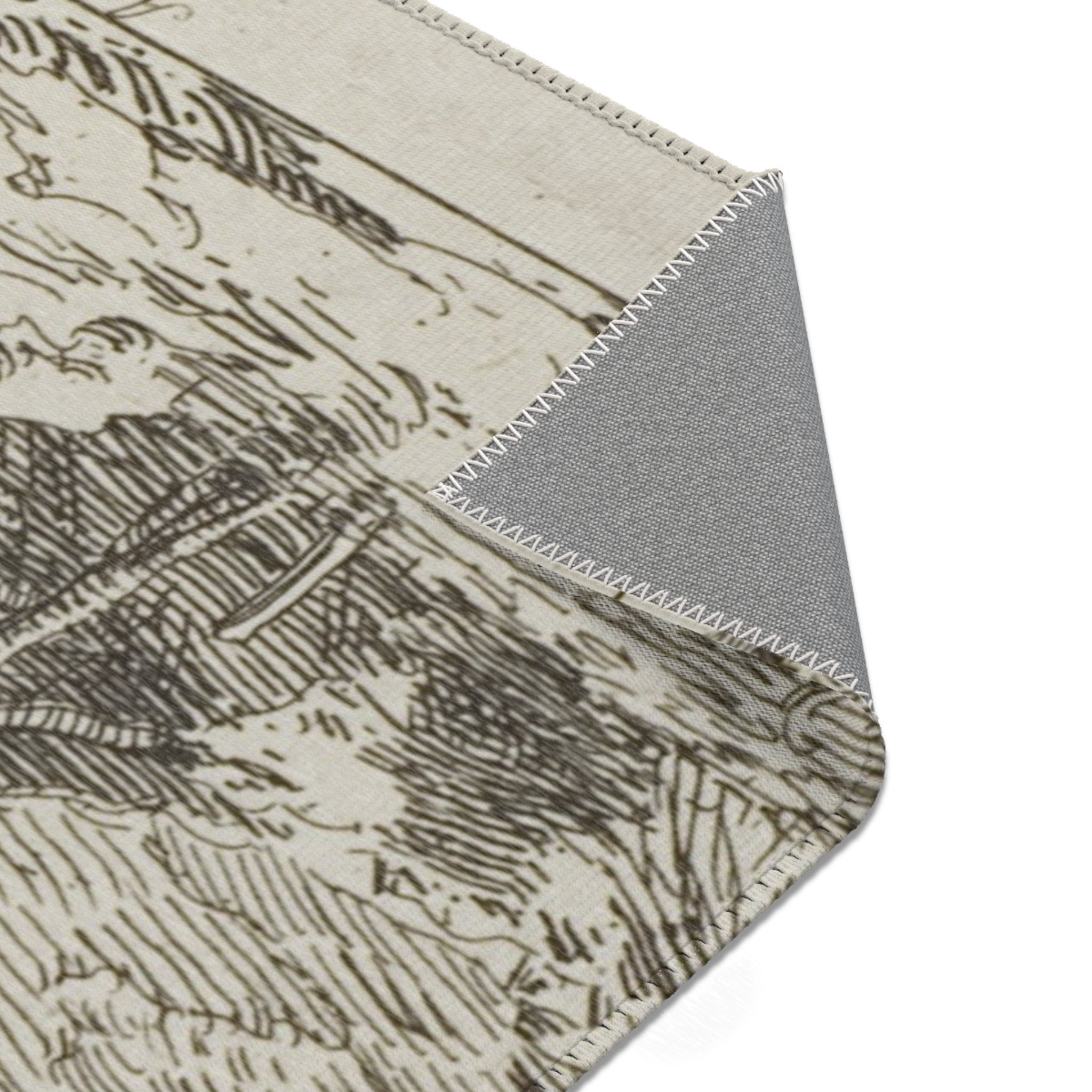 Canaletto - Landscape with the Pilgrim at Prayer, from Vedute | Area Rug