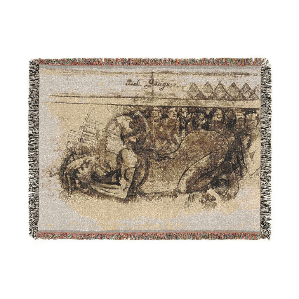 Paul Gauguin - Woman with a Cat | Woven Tapestry Blanket