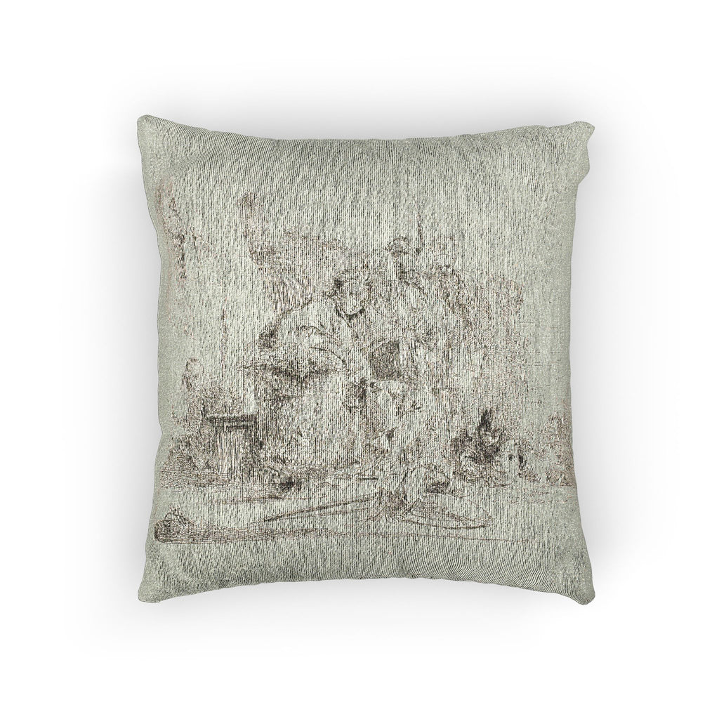 Giovanni Battista Tiepolo - Seated Youth Leaning Against an Urn, from Capricci | Woven Pillow