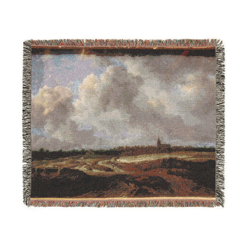 A Forest Village behind the Dunes Jacob van Ruisdael Tapestry Blanket