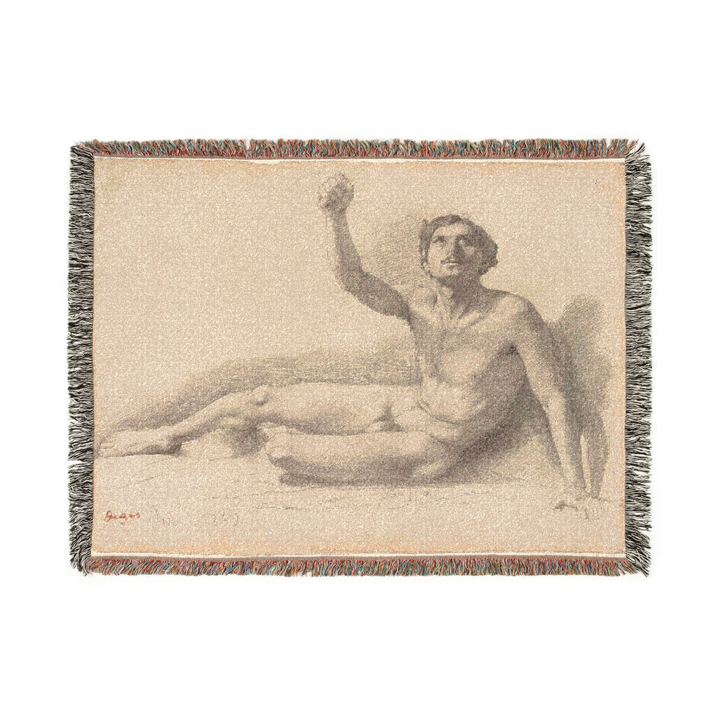 Hilaire Germain Edgar Degas - Study of a Male Nude | Woven Tapestry Blanket