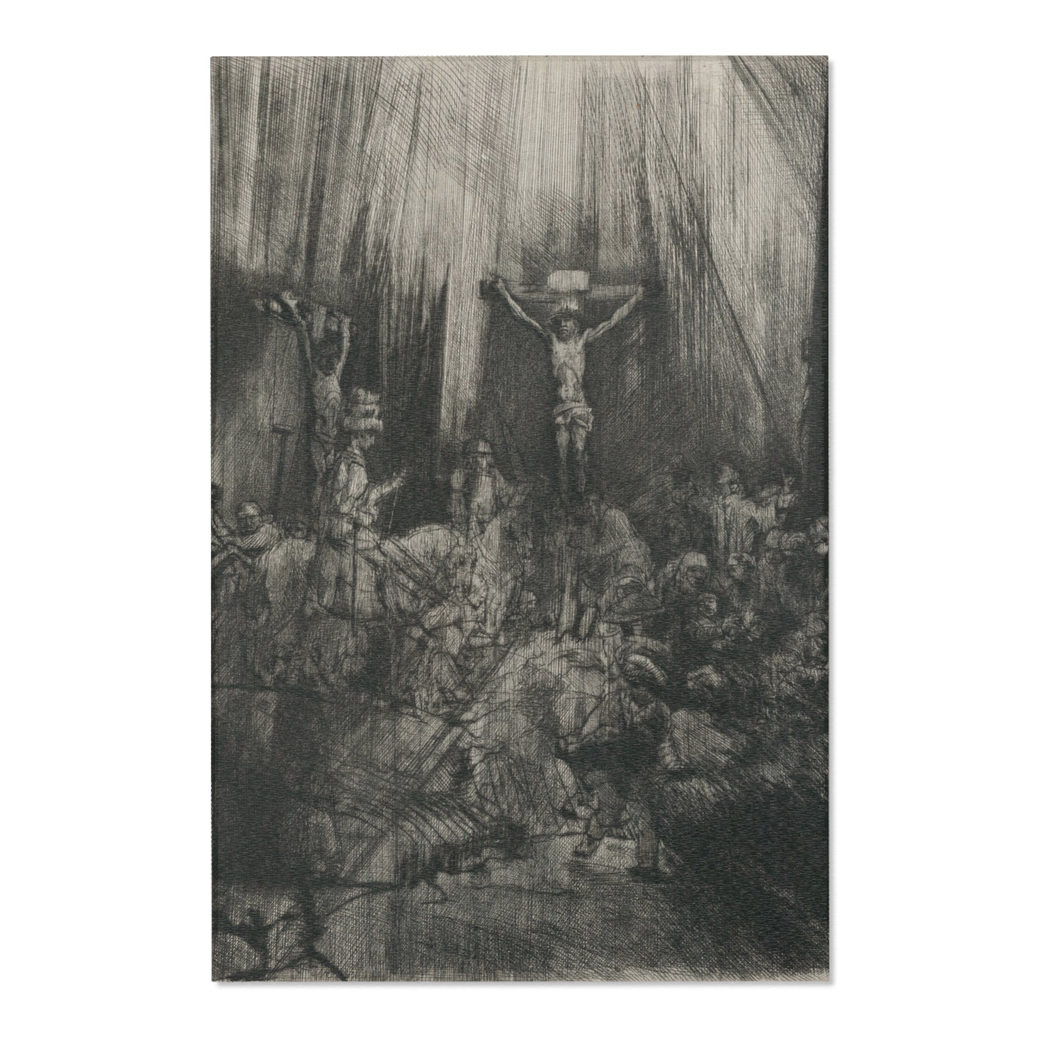 Rembrandt van Rijn - Christ Crucified between the Two Thieves The Three Crosses | Area Rug