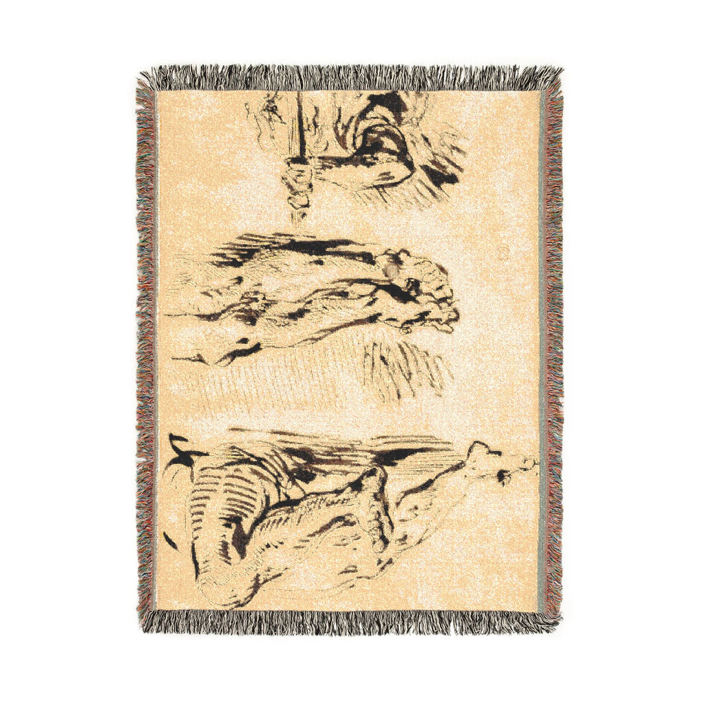 Eugène Delacroix - Study of Arms and Legs of Christ Crucified | Woven Tapestry Blanket