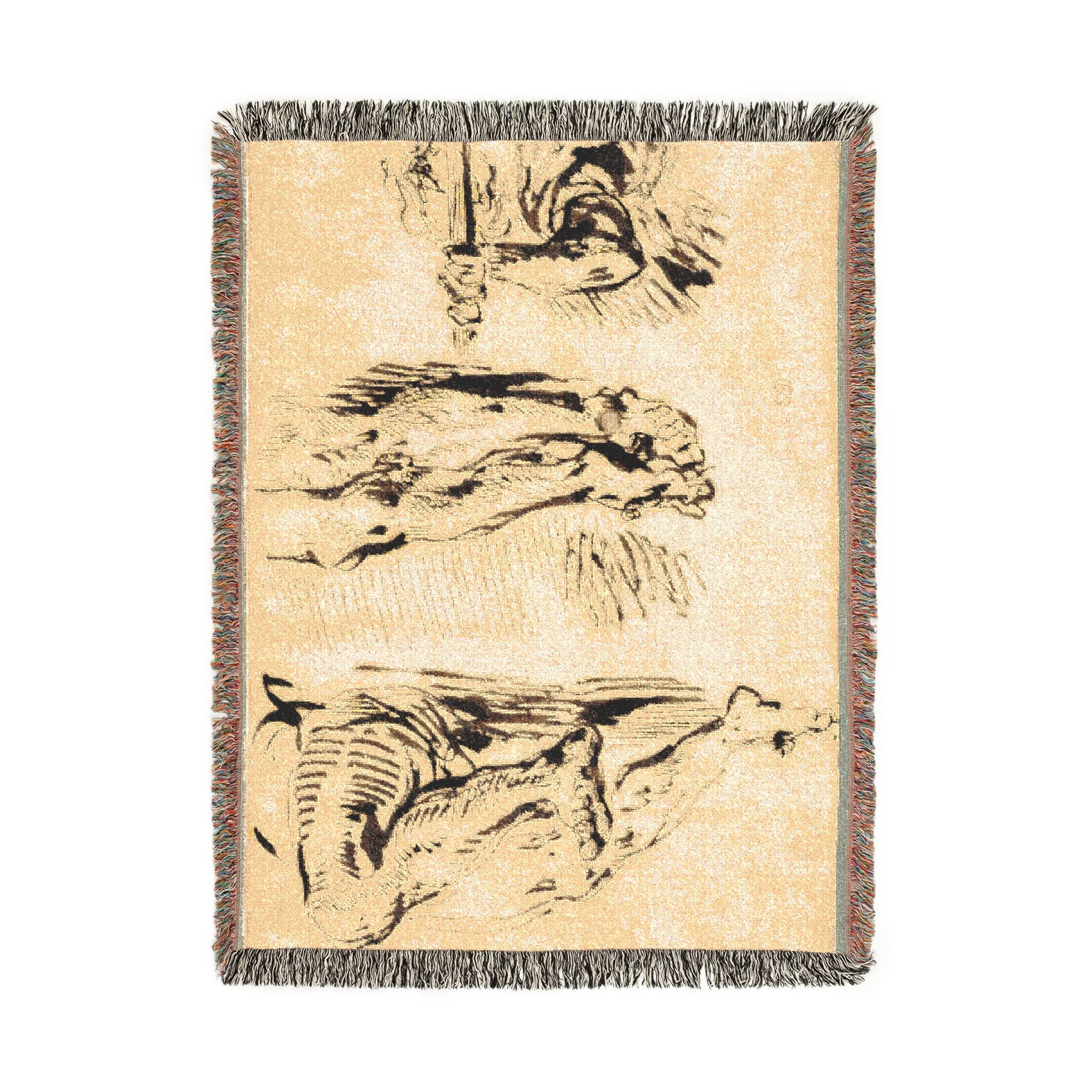 Eugène Delacroix - Study of Arms and Legs of Christ Crucified | Woven Tapestry Blanket