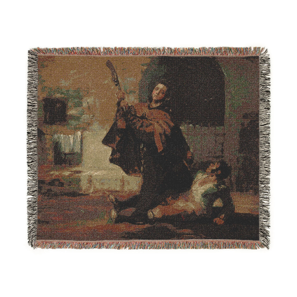 Francisco José de Goya y Lucientes - Friar Pedro Clubs El Maragato with the Butt of the Gun | Woven Tapestry Blanket