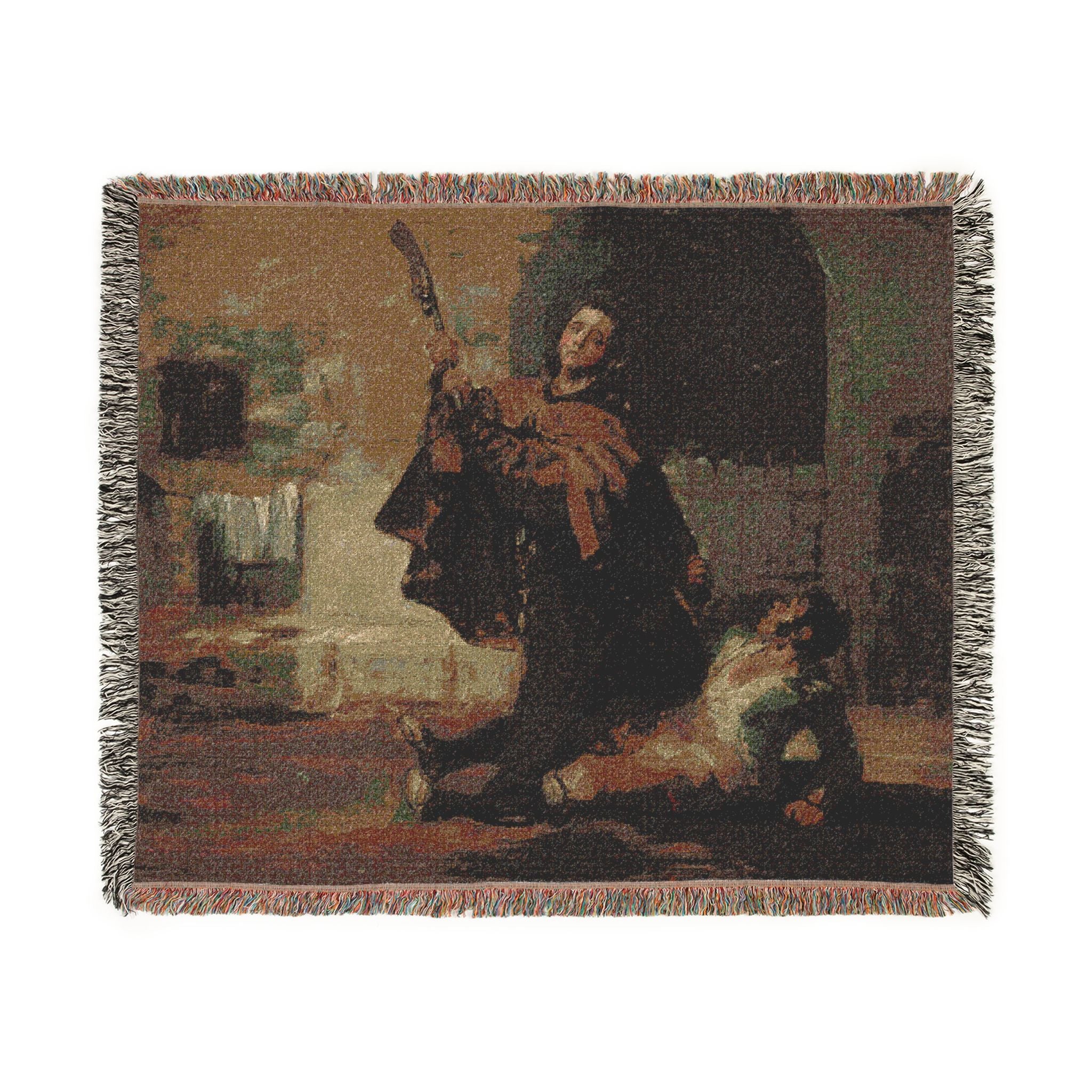 Francisco José de Goya y Lucientes - Friar Pedro Clubs El Maragato with the Butt of the Gun | Woven Tapestry Blanket