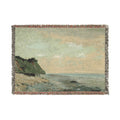 Gustave Courbet - Cliffs on the Sea Coast Small Beach, Sunrise (Falaise au bord de la mer, vu Petite Plage, soleil levan | Woven Tapestry Blanket
