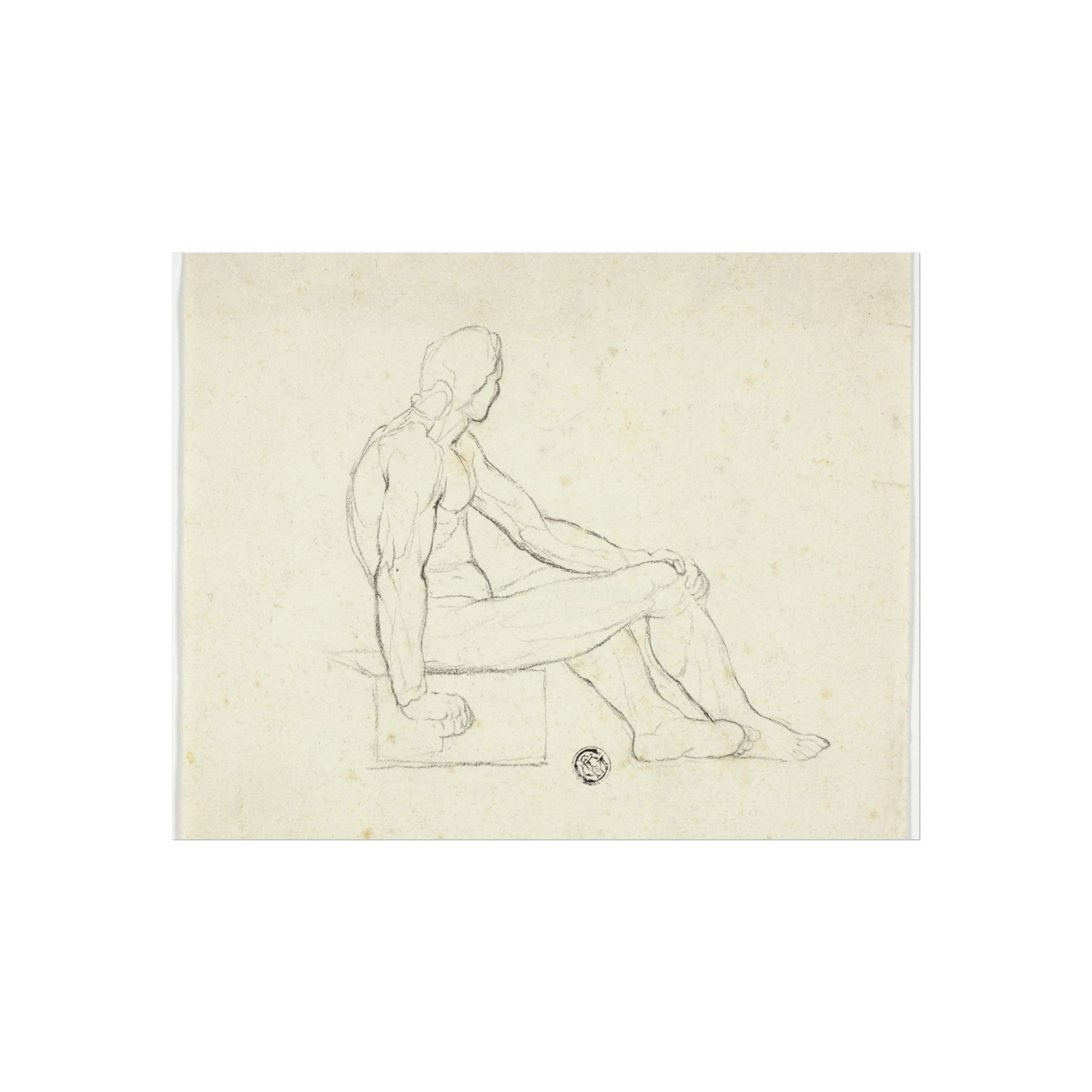 Style of Jacques Louis David - Seated Male Nude | Fine Art Poster