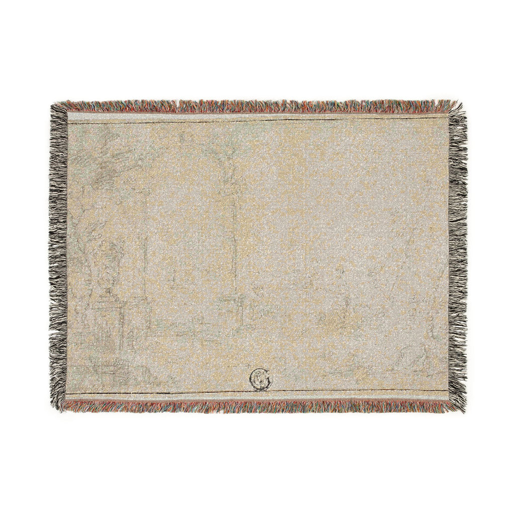 Style of Francesco Guardi - Ruins in a Park, Two Figures | Woven Tapestry Blanket