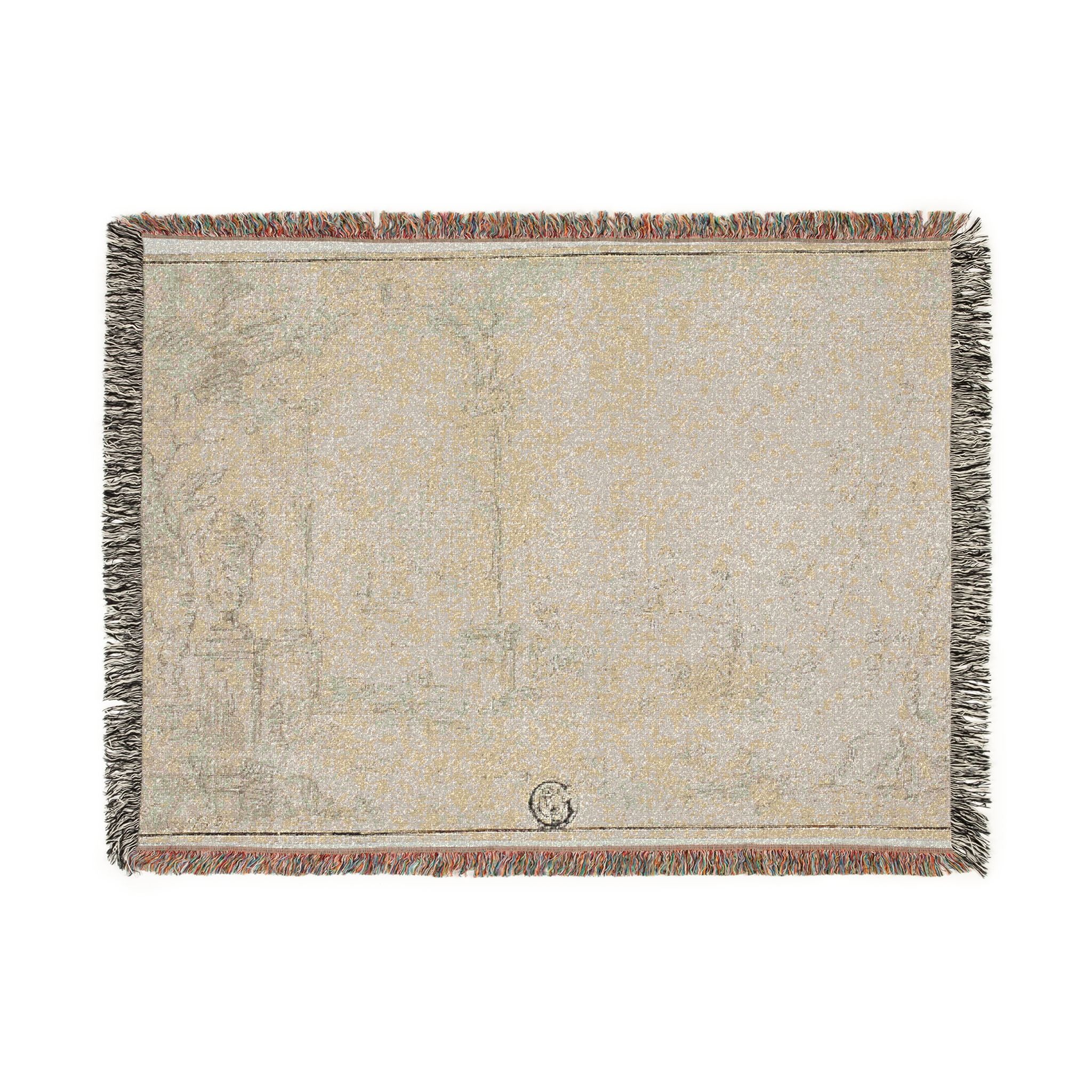 Style of Francesco Guardi - Ruins in a Park, Two Figures | Woven Tapestry Blanket