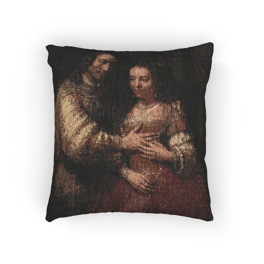 Rembrandt Harmensz. van Rijn - Portret van een paar als oudtestamentische figuren, genaamd 'Het Joodse bruidje' - Google | Woven Pillow