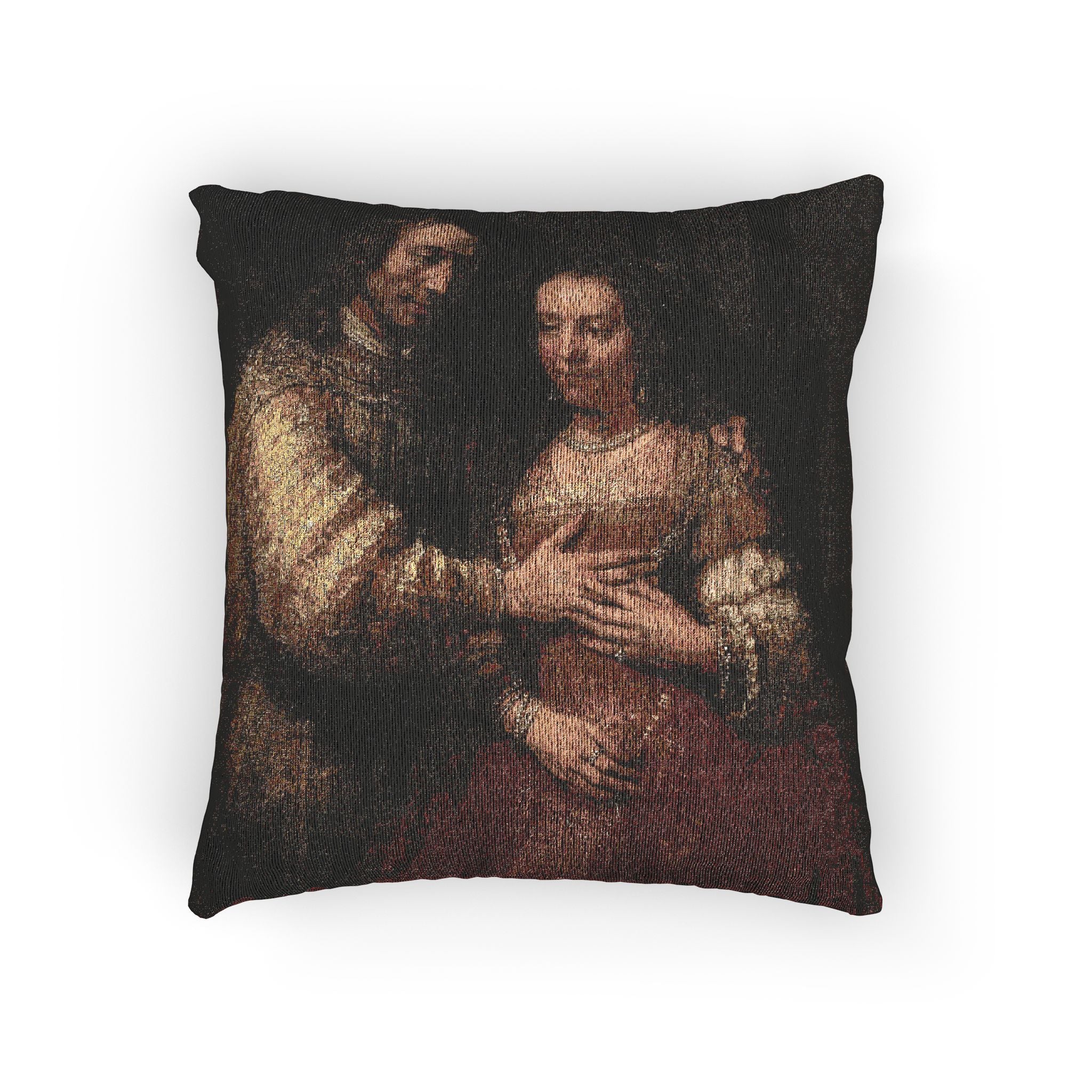 Rembrandt Harmensz. van Rijn - Portret van een paar als oudtestamentische figuren, genaamd 'Het Joodse bruidje' - Google | Woven Pillow