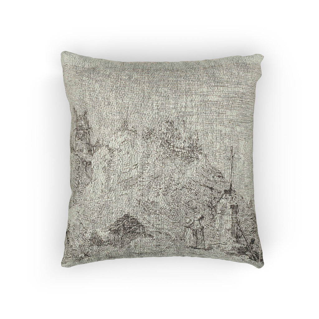 Canaletto - Landscape with the Pilgrim at Prayer, from Vedute | Woven Pillow