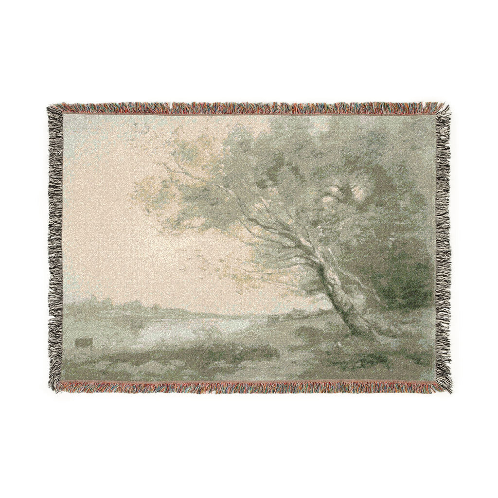 Jean Baptiste Camille Corot - Bent Tree by the Water | Woven Tapestry Blanket