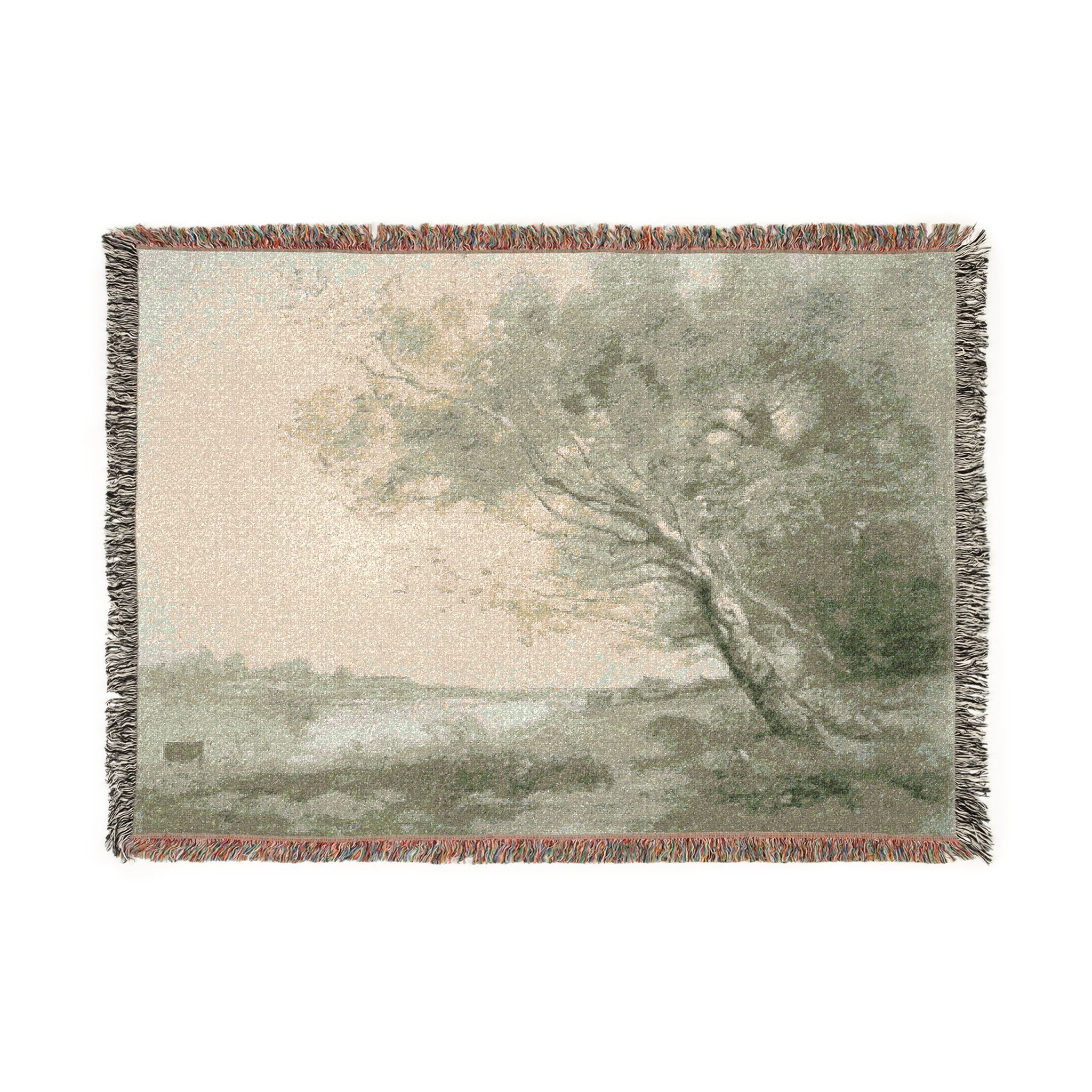 Jean Baptiste Camille Corot - Bent Tree by the Water | Woven Tapestry Blanket