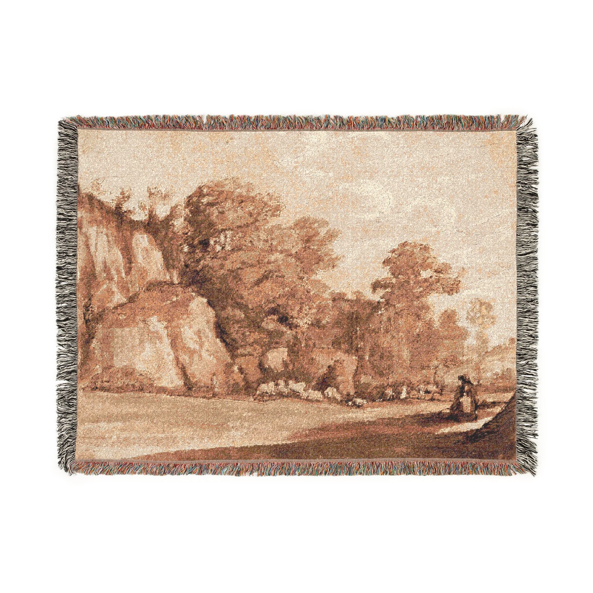 Claude Lorrain - A Rocky Hillside | Woven Tapestry Blanket
