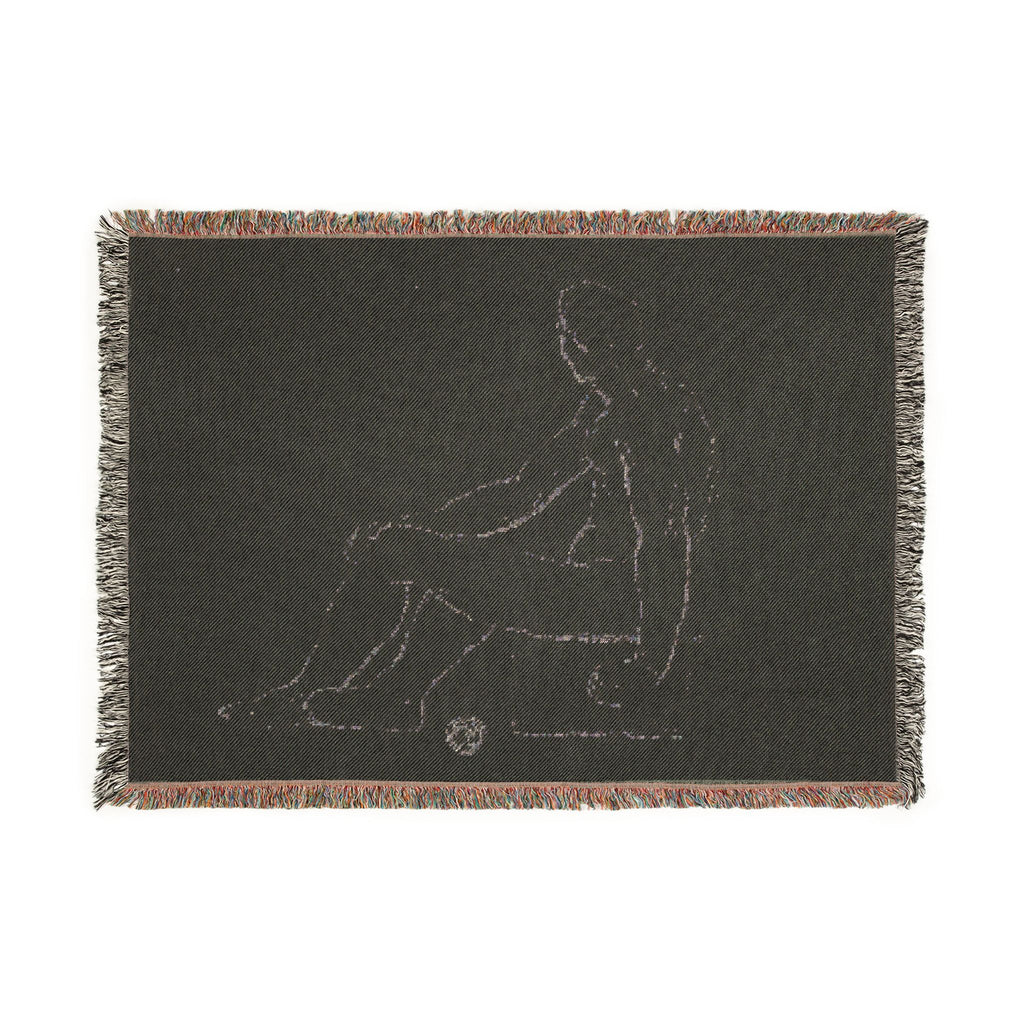 Style of Jacques Louis David - Seated Male Nude | Woven Tapestry Blanket