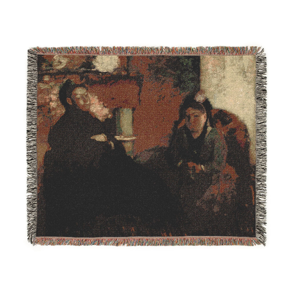 Hilaire Germain Edgar Degas - Portrait of Mme Lisle and Mme Loubens | Woven Tapestry Blanket