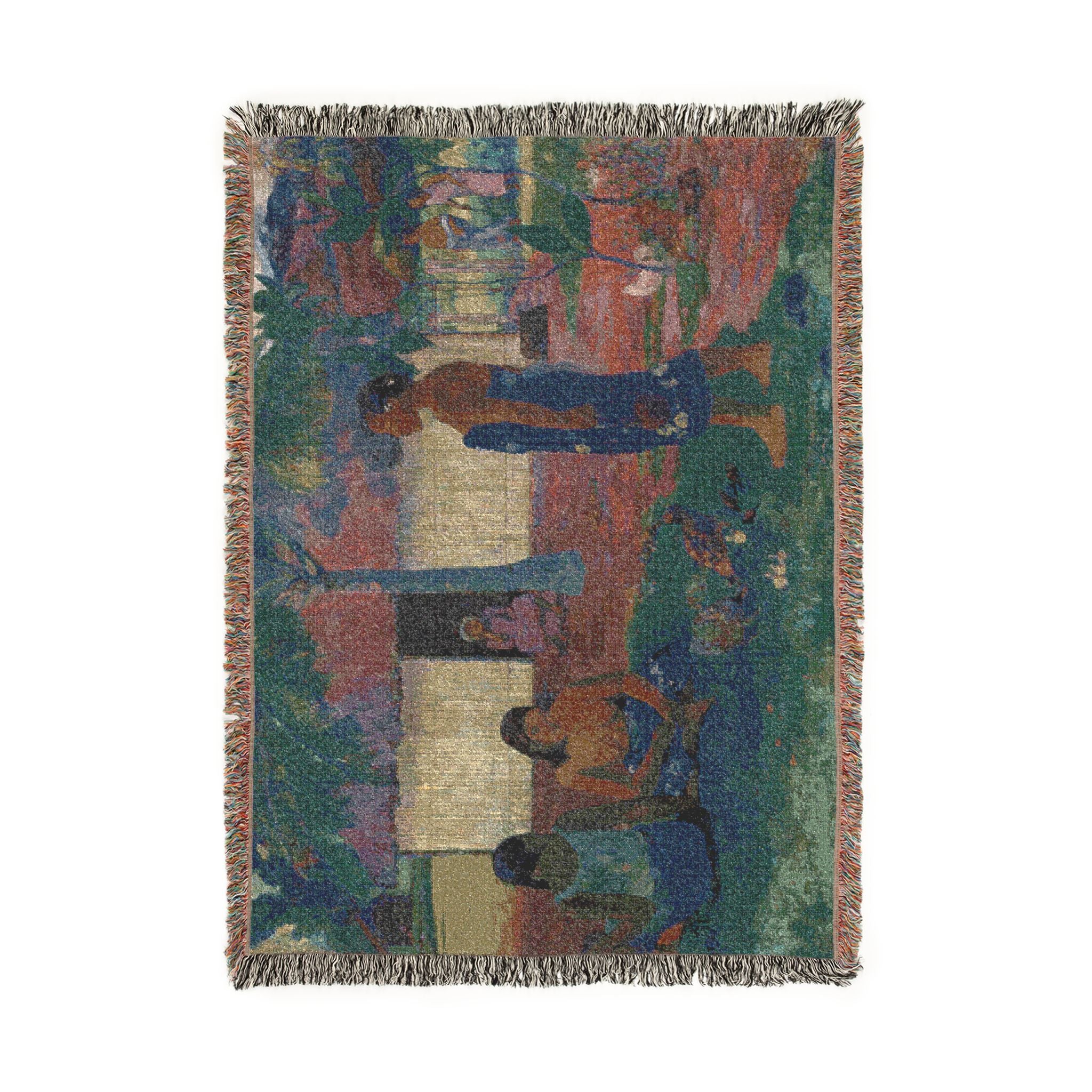 Paul Gauguin - No te aha oe riri (Why Are You Angry ) | Woven Tapestry Blanket