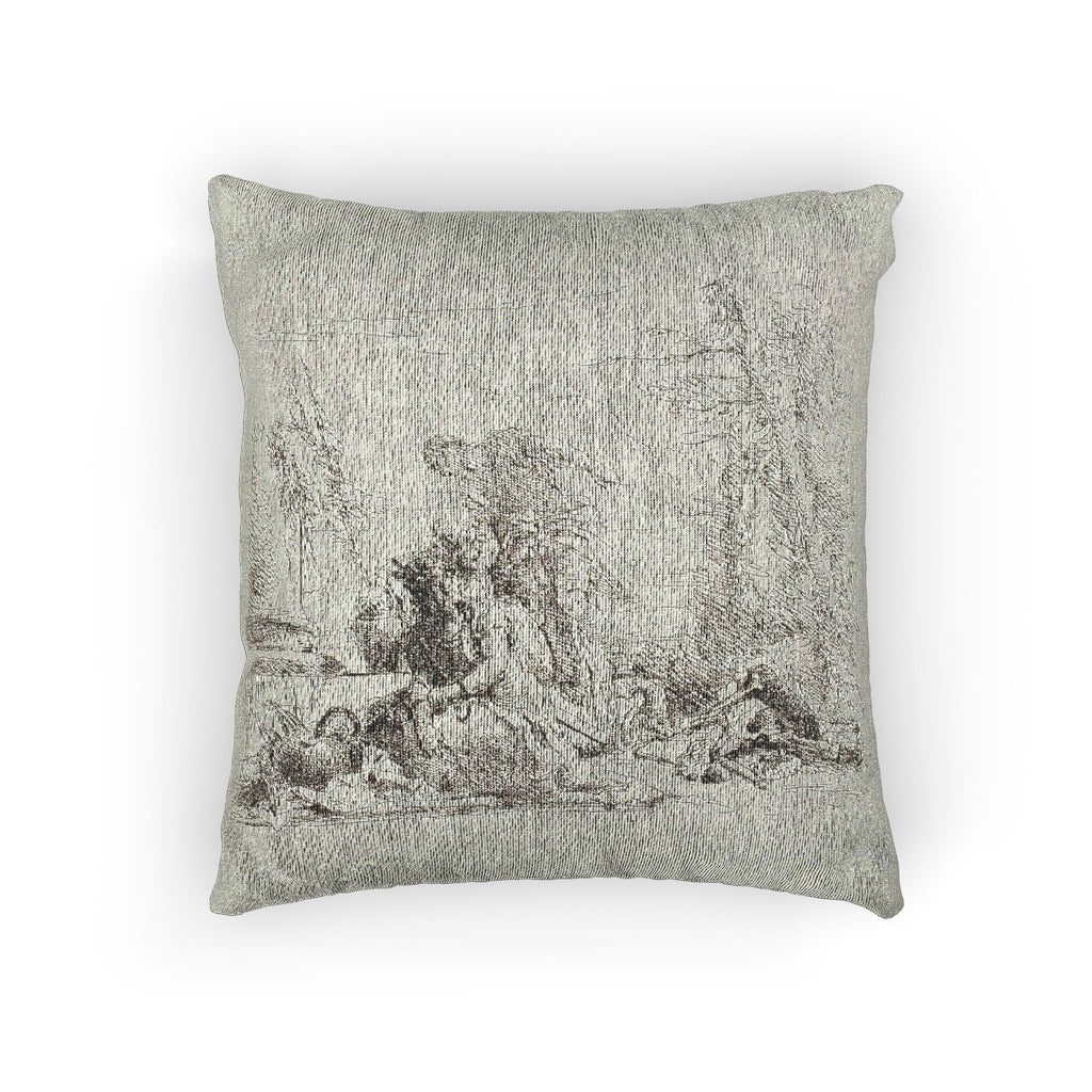 Giovanni Battista Tiepolo - A Woman with her Arms in Chains and Four Other Figures, from Capricci | Woven Pillow