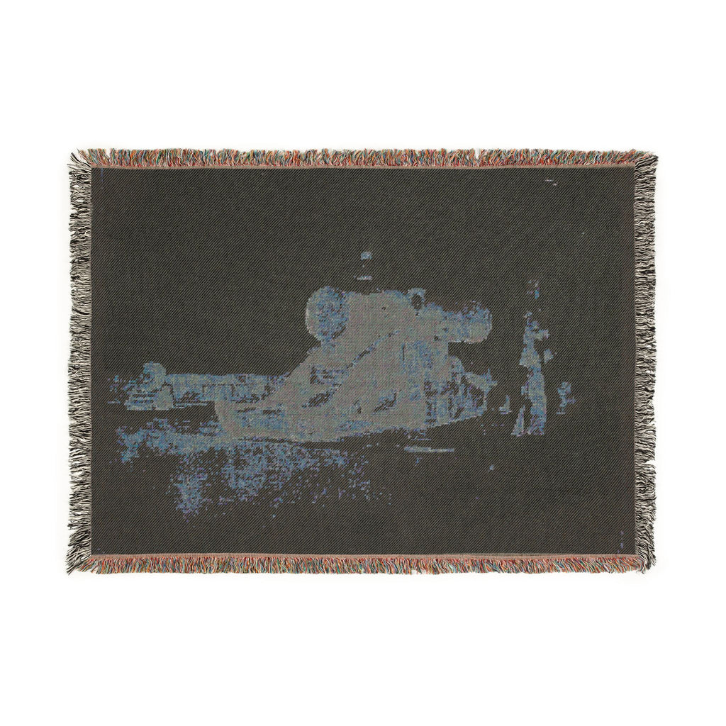 David Octavius Hill - The cannon 'Mons Meg' at Edinburgh Castle, and a private in the 2nd battalion of Royal Scots who g | Woven Tapestry Blanket