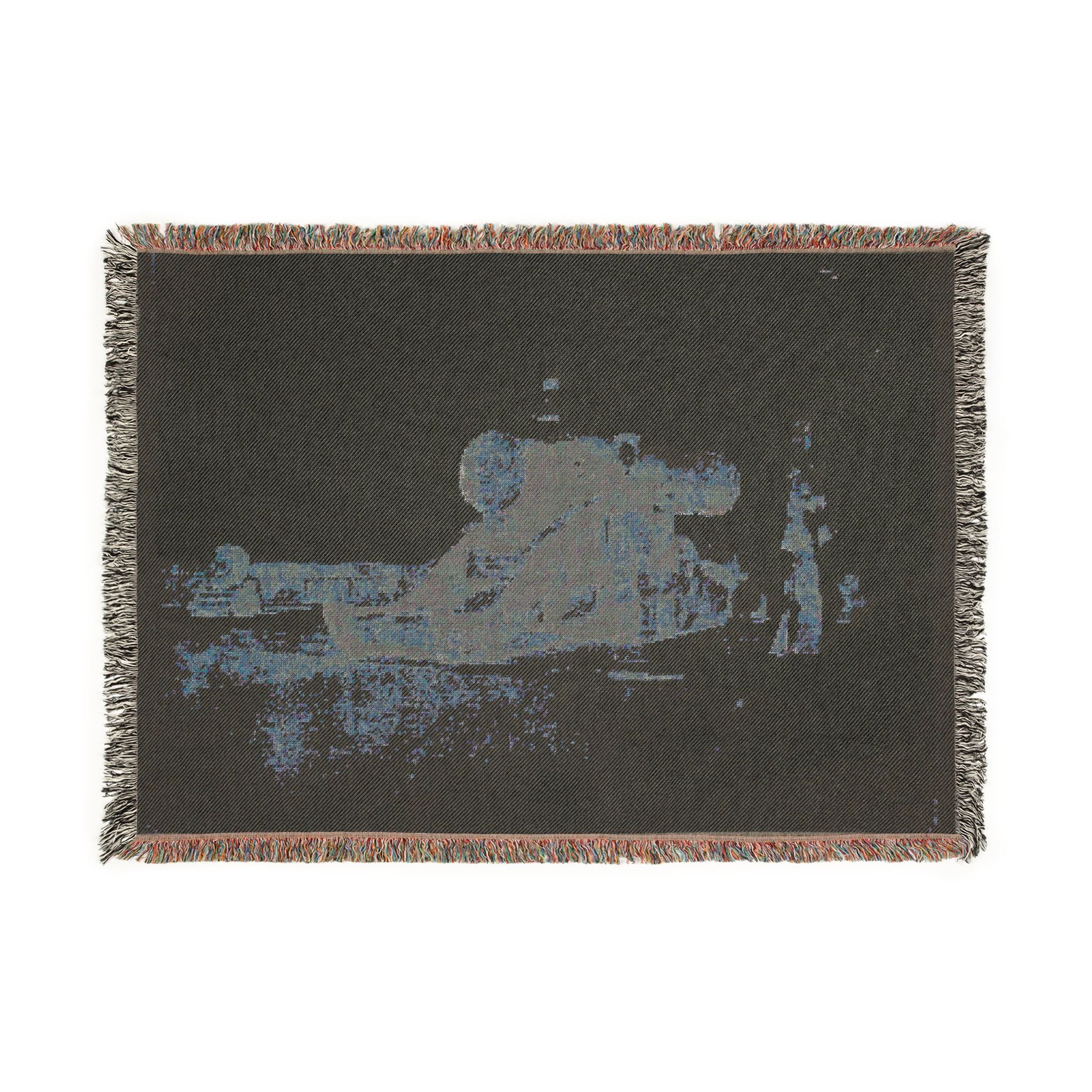 David Octavius Hill - The cannon 'Mons Meg' at Edinburgh Castle, and a private in the 2nd battalion of Royal Scots who g | Woven Tapestry Blanket