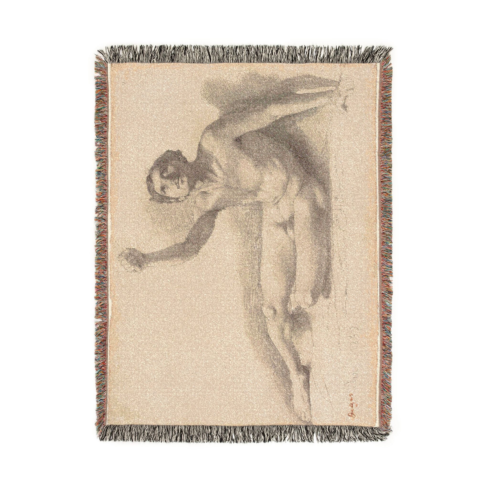 Hilaire Germain Edgar Degas - Study of a Male Nude | Woven Tapestry Blanket