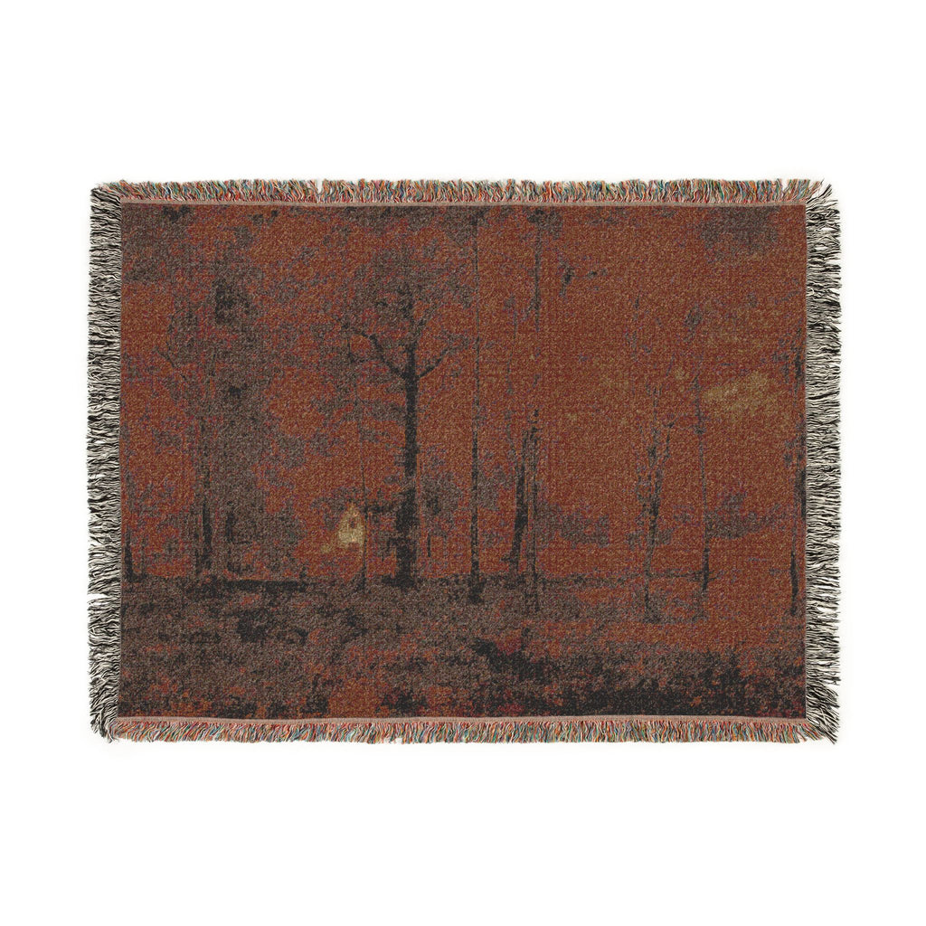 George Inness - Autumn Woods | Woven Tapestry Blanket