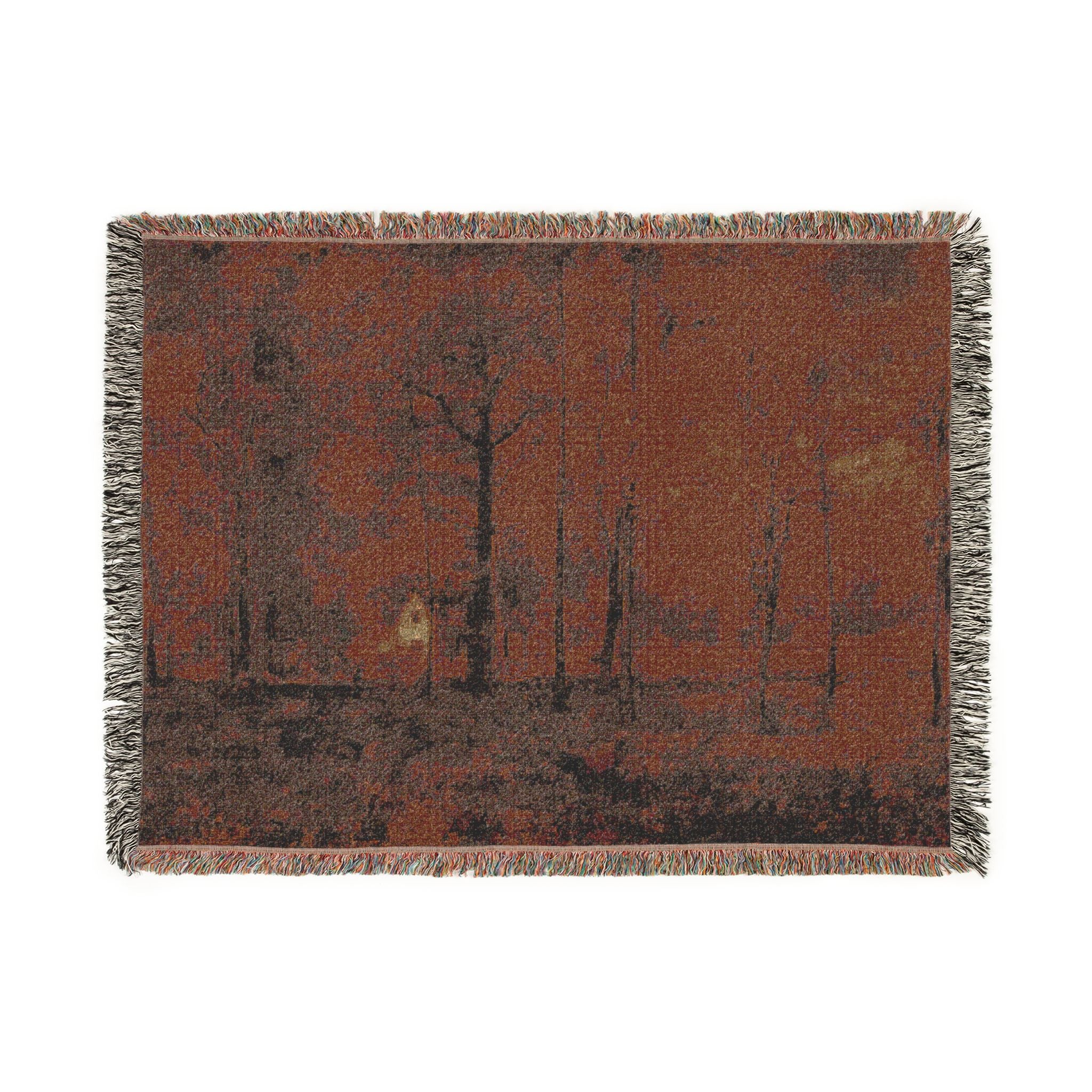 George Inness - Autumn Woods | Woven Tapestry Blanket