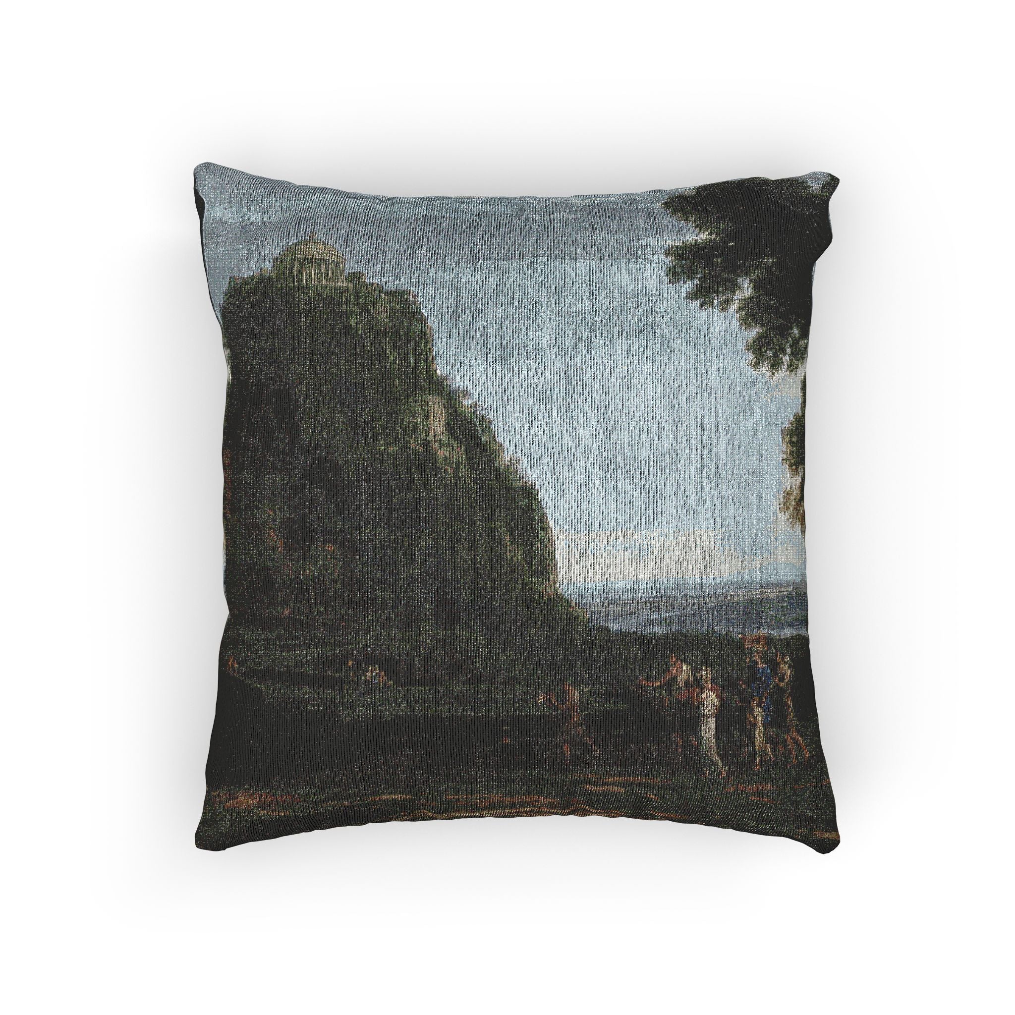 Claude Lorrain - View of Delphi with a Procession | Woven Pillow